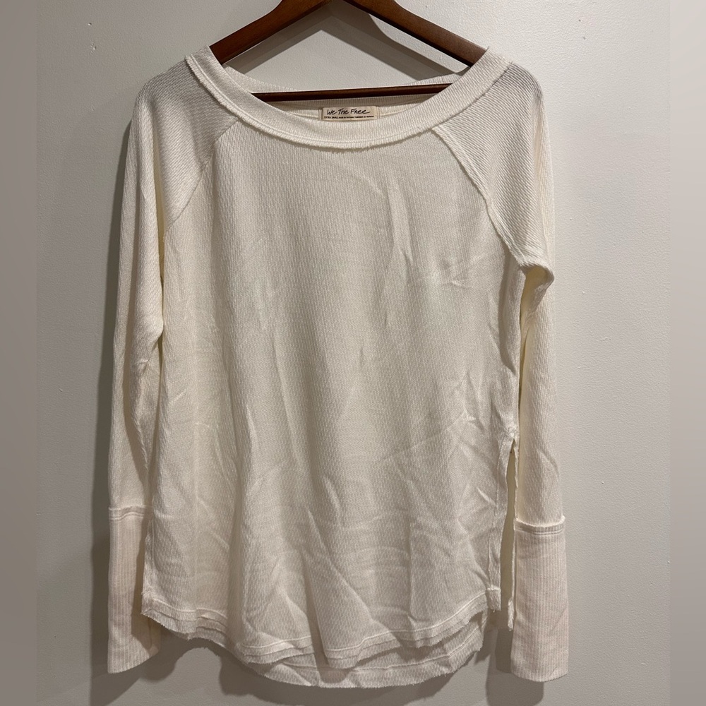 WE THE‎ FREE White Thermal Long Sleeve with Hole Thumbs Size XS